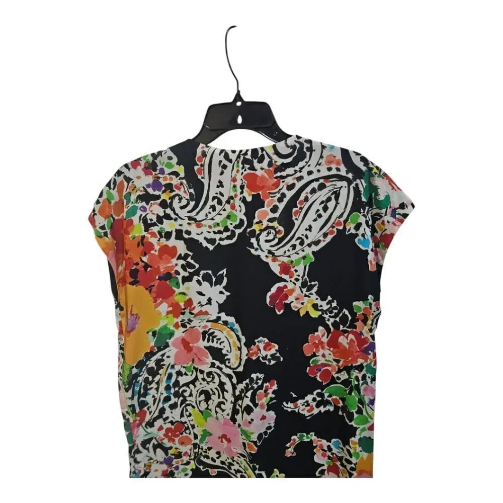 LAUREN RALPH LAUREN‎ Paisley V-Neck Short Sleeve Dress - Size 8